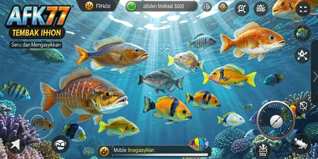 Tampak seru saat menembak ikan di AFK77.
