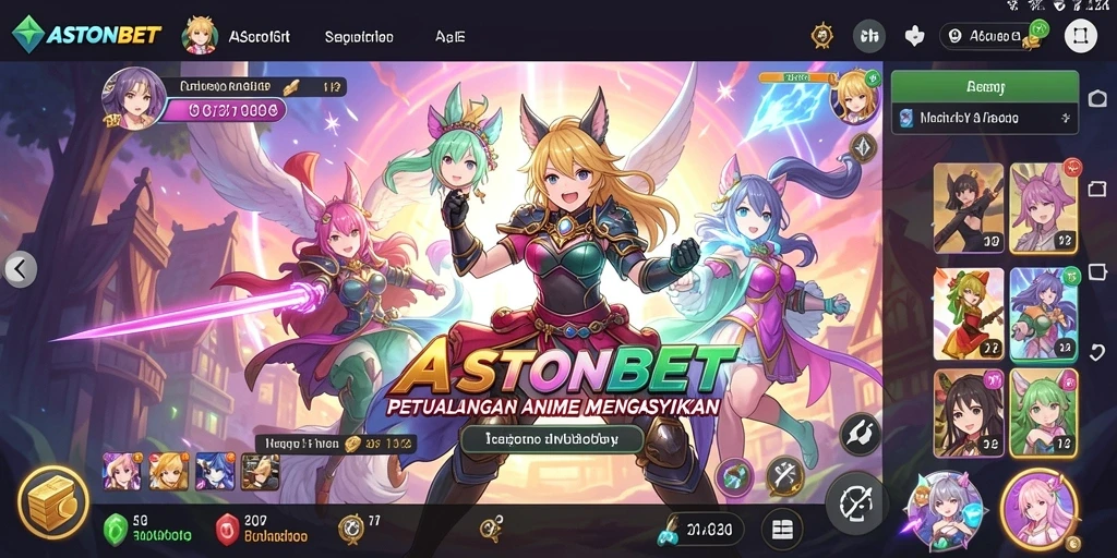 Tampilan aksi seru dalam gameplay ASTONBET dengan karakter anime yang menawan.