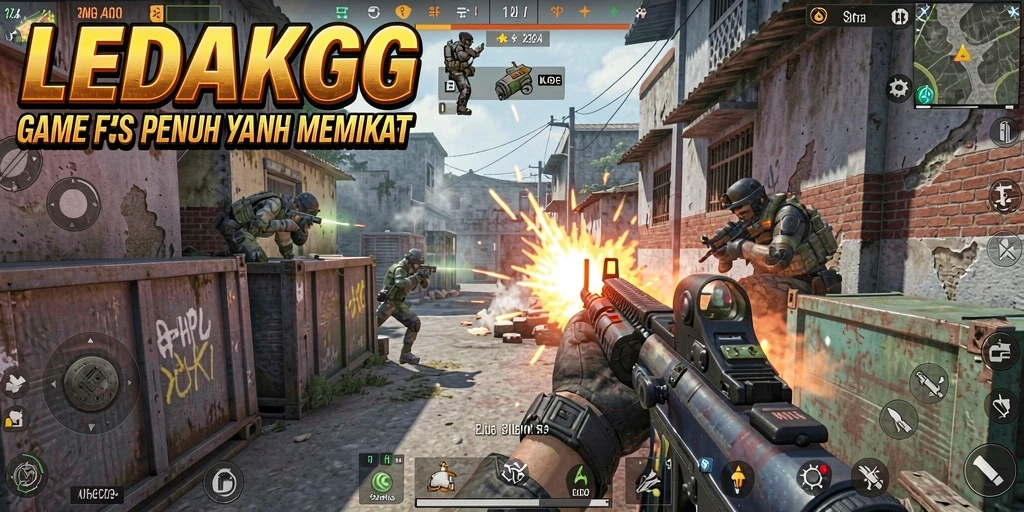 Tampilan gameplay <strong>LEDAKGG</strong> yang menegangkan dan penuh aksi.