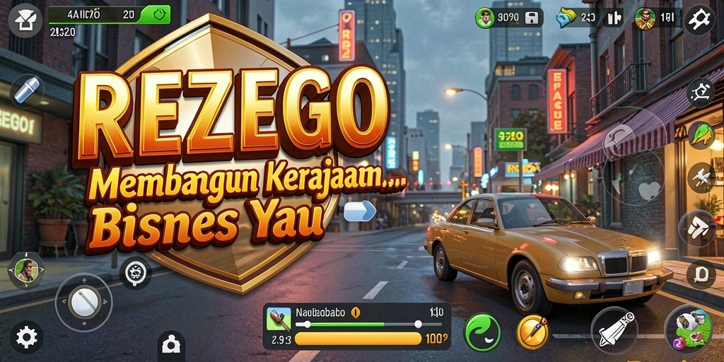 Screenshot gameplay REZEGO menampilkan keseruan membangun dan mengelola bisnis.