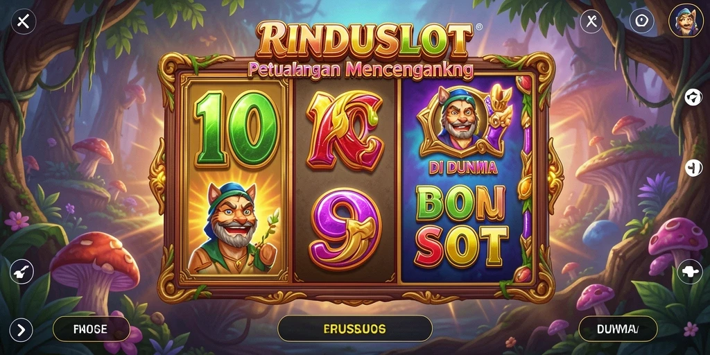 Screenshot gameplay RINDUSLOT menampilkan petualangan menarik dalam dunia slot.