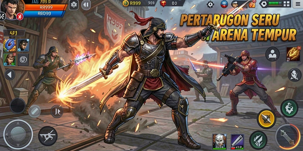Gameplay seru dan aksi pertarungan yang mendebarkan di RR999.